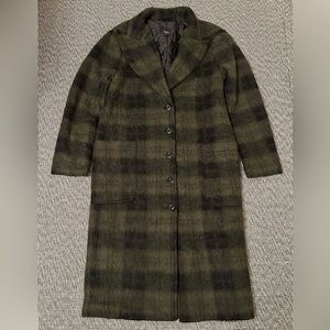 Twenty Montreal Black and Green Mohair long Quilted Coat